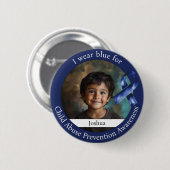 Draag Blauw voor het Kinderkindermishandeling Prev Ronde Button 5,7 Cm (Voorkant /achterkant)