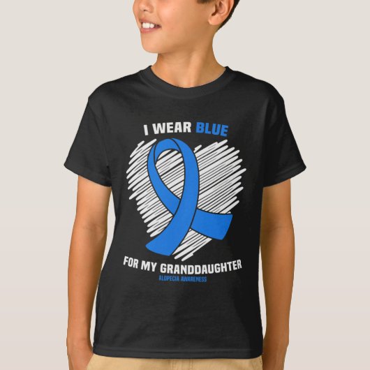 Draag blauw voor mijn kleindochter alopecia bewust t-shirt (Voorkant)