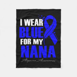 Draag Blauw Voor Mijn Nana Alopecia Veer Fleece Deken