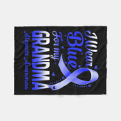 Draag blauw voor mijn oma alopecia bewustzijn 1 fleece deken (Voorkant (Horizontaal))