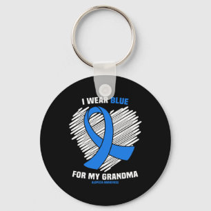 Draag blauw voor mijn oma alopecia bewustzijn sleutelhanger