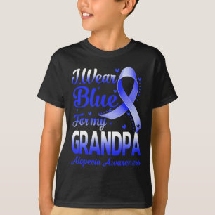 Draag blauw voor mijn opa alopecia bewustzijn t-shirt