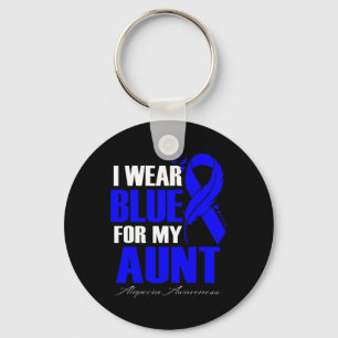 Draag blauw voor mijn tante alopecia veer sleutelhanger