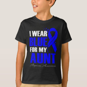 Draag blauw voor mijn tante alopecia veer t-shirt