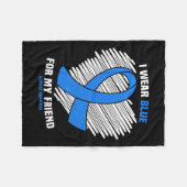 Draag blauw voor mijn vriend Alopecia Awareness Fleece Deken (Voorkant (Horizontaal))