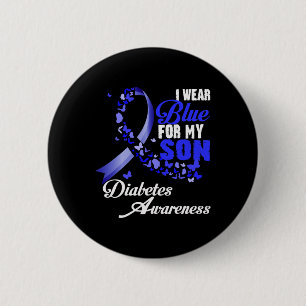 Draag Blauw Voor Mijn Zoon T1d Diabetes Bewustzijn Ronde Button 5,7 Cm