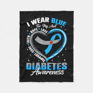 Draag blauw voor tante diabetes bewustzijn blauwe  fleece deken