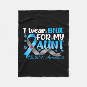 Draag blauw voor tante diabetes bewustzijn blauwe  fleece deken
