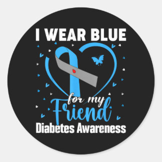 Draag Blauw Voor Vriend T1 D Diabetes Bewustzijnsm Ronde Sticker