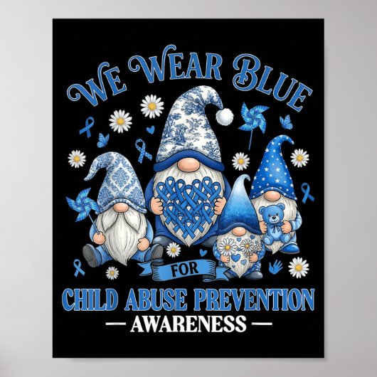 Draag Blauwe Lint Kinderpreventie Bewustzijn Kabou Poster (Voorkant)