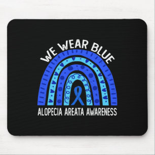 Draag Blauwe Regenboog Voor Alopecia Areata Bewust Muismat