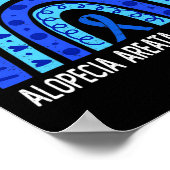 Draag blauwe regenboog voor alopecia areata bewust poster (Hoek)