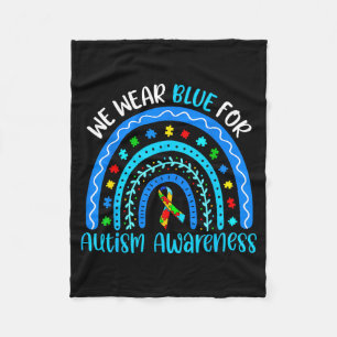 Draag blauwe regenboog voor vrouwen moeder lerares fleece deken