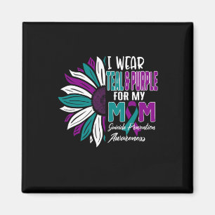 Draag Blauwgroen en Paars voor mijn moeder zelfmoo Magneet