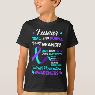 Draag Blauwgroen en Paars voor mijn opa zelfmoordp T-shirt