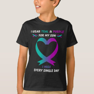 Draag Blauwgroen en Paars voor mijn zoontje mis ik T-shirt