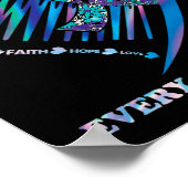 Draag Blauwgroen en Paarse hart zelfmoordpreventie Poster (Hoek)