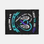 Draag Blauwgroen en Paarse voor mijn moeder zelfmo Fleece Deken (Voorkant (Horizontaal))