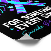 Draag Blauwgroen en Paarse voor zelfmoordpreventie Poster (Hoek)