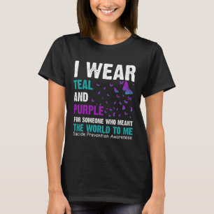 Draag Blauwgroen en Paarse zelfmoordbewustzijn en  T-shirt