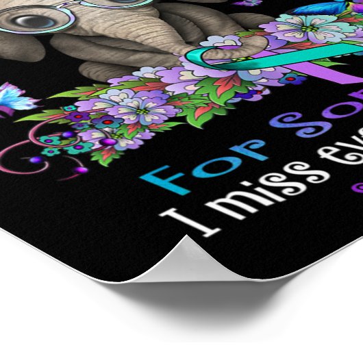 Draag Blauwgroen en Paarse zelfmoordbewustzijn oli Poster (Hoek)