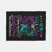 Draag Blauwgroen en Paarse zelfmoordpreventie Fleece Deken (Voorkant (Horizontaal))