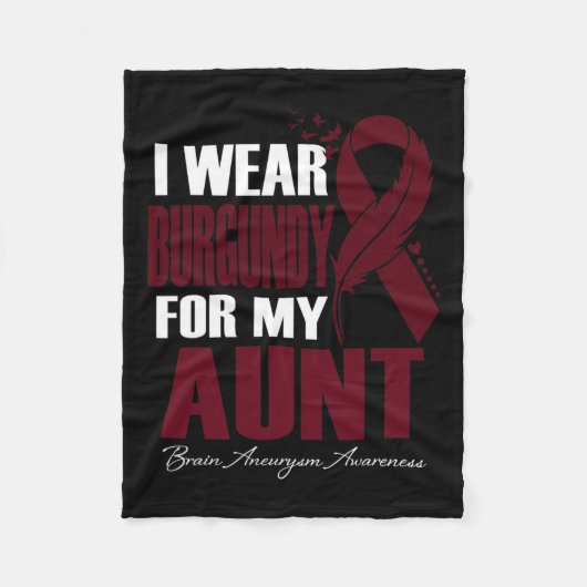 Draag Bourgondië voor mijn tante hersenaneurysma b Fleece Deken (Voorkant)