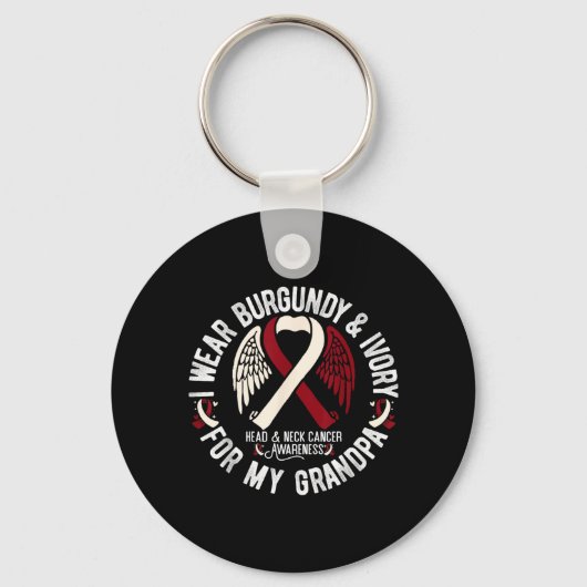 Draag Burgundy Ivory Voor Grootvader Mondelinge Ho Sleutelhanger (Voorkant)