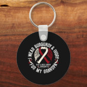 Draag Burgundy Ivory Voor Grootvader Mondelinge Ho Sleutelhanger (Voorkant)