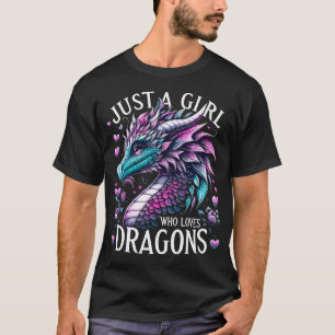 Draag Cute Gewoon Een Meisje Dat Van Draken Houdt T-shirt
