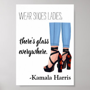 Draag dames Glass Kamala Harris Poster