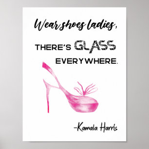 Draag dames Glass Kamala Harris Poster