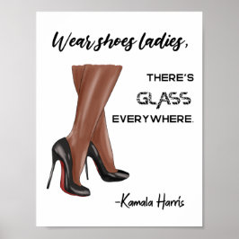 Draag dames Glass Kamala Harris Poster