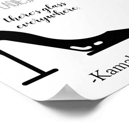 Draag dames Glass Kamala Harris Poster (Hoek)