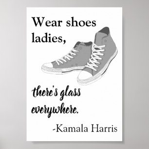 Draag dames Glass Kamala Harris Poster
