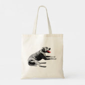Draag de Chill - Red Tongue Pup Tote Bag (Achterkant)