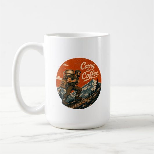 Draag de Coffee Vintage Adventure Mok (Links)