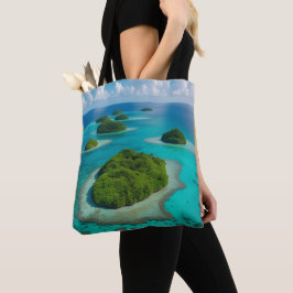 Draag de kust: tropische archipel tote bag