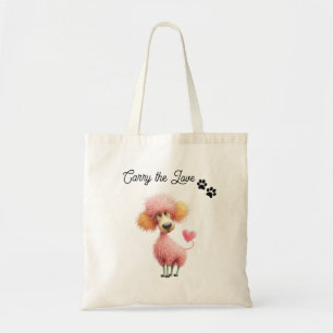 Draag de Love Tote Bag – Mooie Poodle Hond Tote