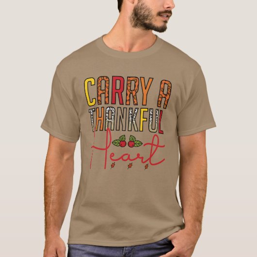 Draag de retro van het dankbaar hart t-shirt (Voorkant)