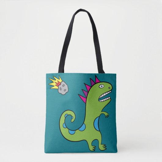 Draag de T-Rex - All-Over-Print Tas Turquoise (Voorkant)