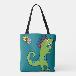 Draag de T-Rex - All-Over-Print Tas Turquoise