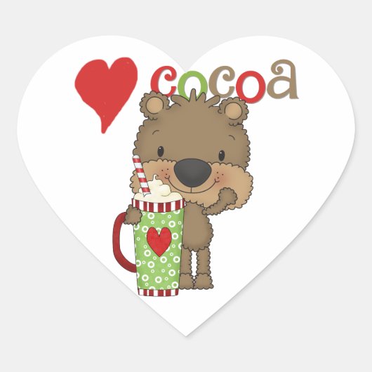 Draag de Vakantie van de Liefde van de Cacao Hart Sticker (Voorkant)
