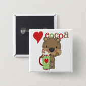 Draag de Vakantie van de Liefde van de Cacao Vierkante Button 5,1 Cm (Voorkant /achterkant)