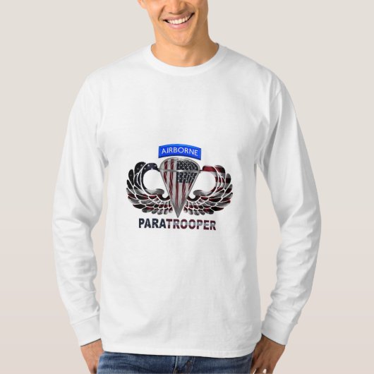 Draag deze Amerikaanse luchtparachutistenvlag T-shirt (Voorkant)