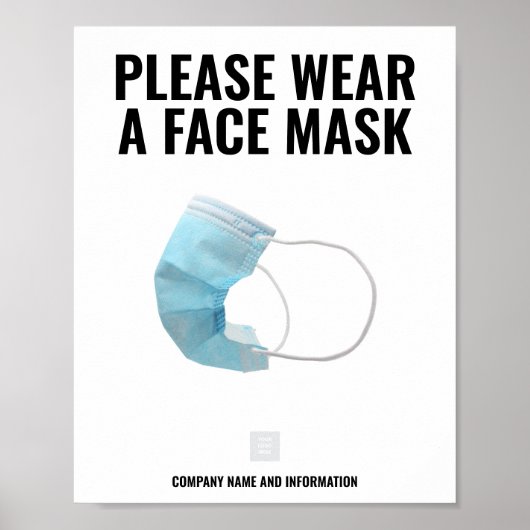 DRAAG EEN FACEMASKERposter Poster (Voorkant)