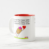 Draag een hart dat nooit haat tweekleurige koffiemok (Voorkant links)