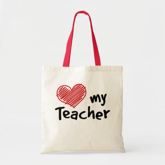 Draag een Liefde Mijn Leraar Tote Bag (Voorkant)