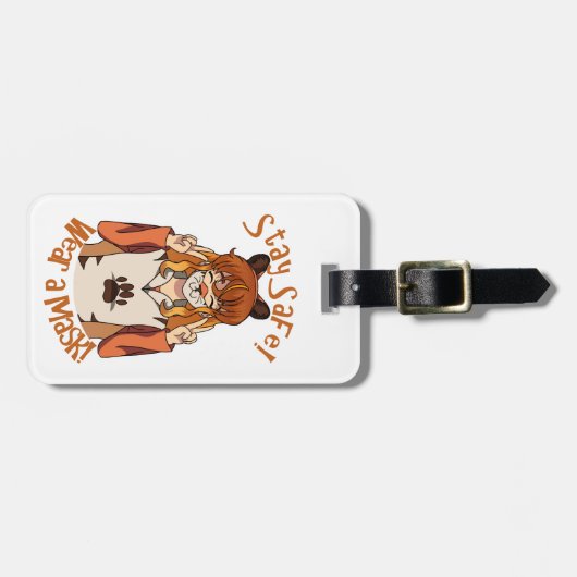 Draag een Masker! Bagagelabel (Voorkant horizontaal)