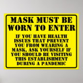 Draag een Masker Bericht Poster (Voorkant)